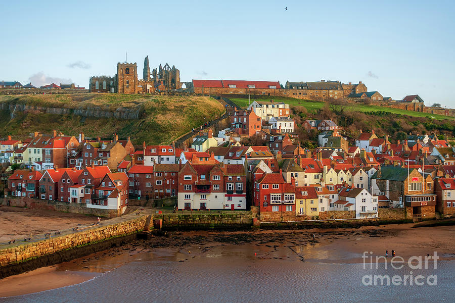 East Cliff and Whitby harbour, North Yorkshire Photograph by Louise Heusinkveld