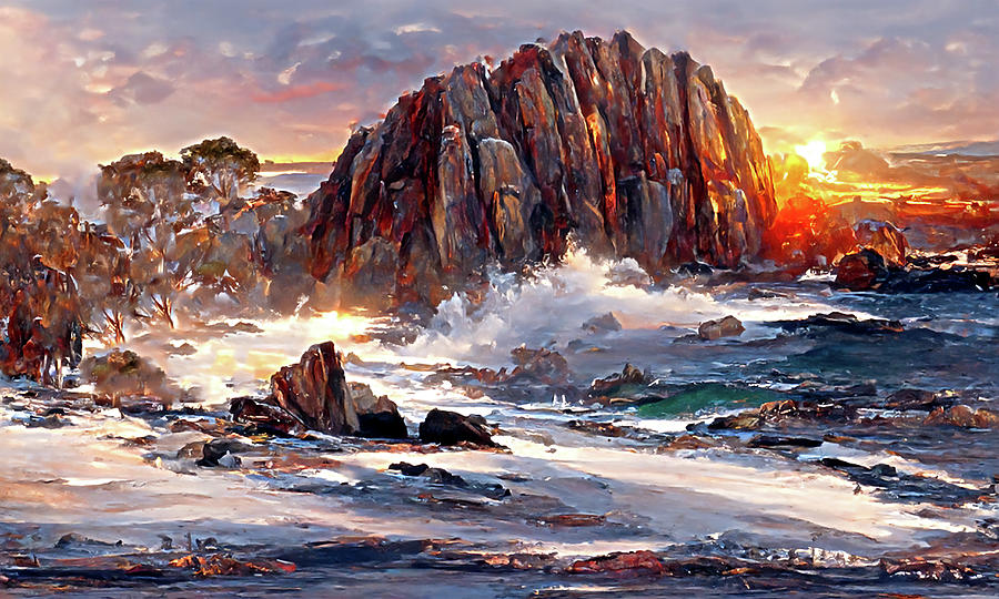 East coast Tasmanian at sunset part 2 Digital Art by Armin Sabanovic