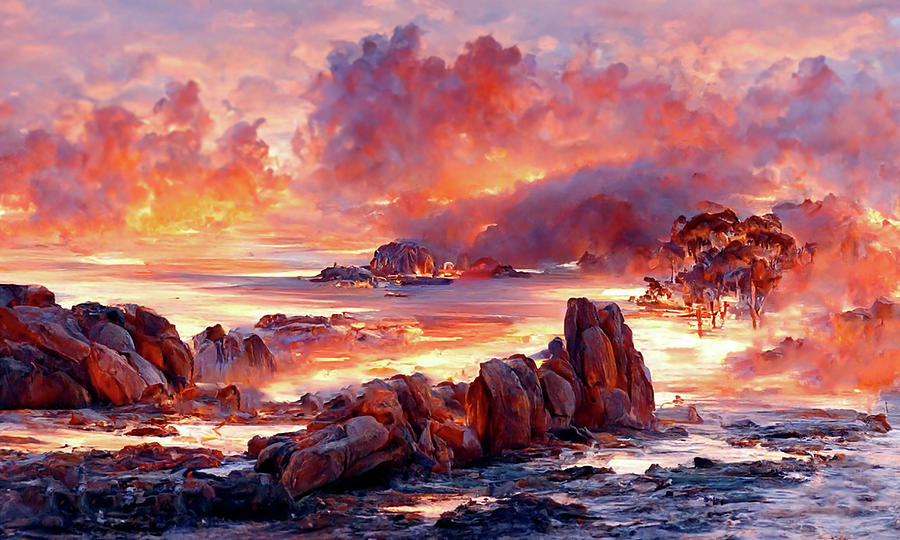 East coast Tasmanian at sunset part 3 Digital Art by Armin Sabanovic
