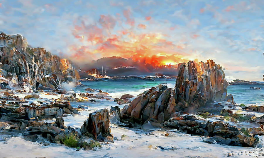 East coast Tasmanian at sunset part  5 Digital Art by Armin Sabanovic