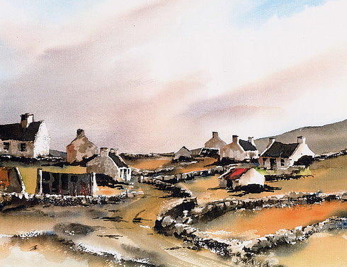 East end Inishboffin Island, Co. Galway Painting by Val Byrne
