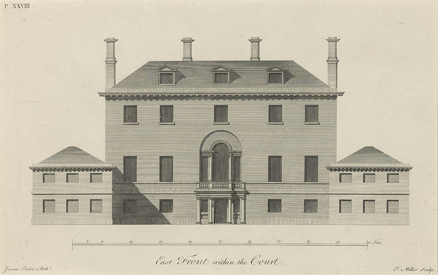 East Front with the Court Dover House Drawing by James Paine - Fine Art ...