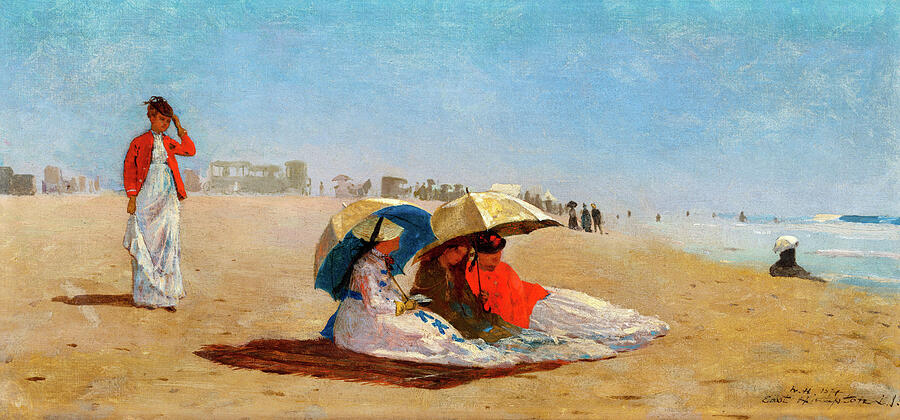 Vintage Painting - East Hampton Beach Long Island by Winslow Homer 1874 by Winslow homer