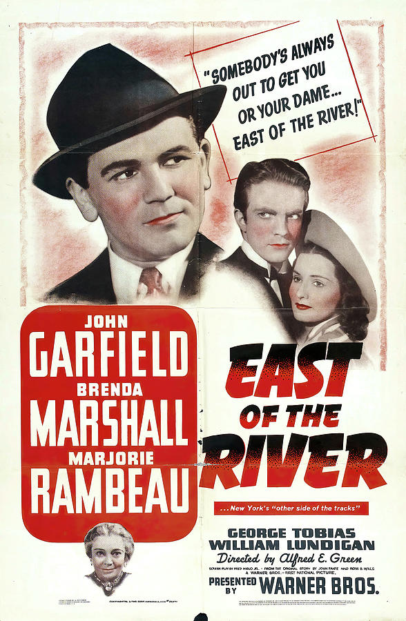 John Garfield Mixed Media - East of the River, with John Garfield and Brenda Marshall, 1940 by Movie World Posters