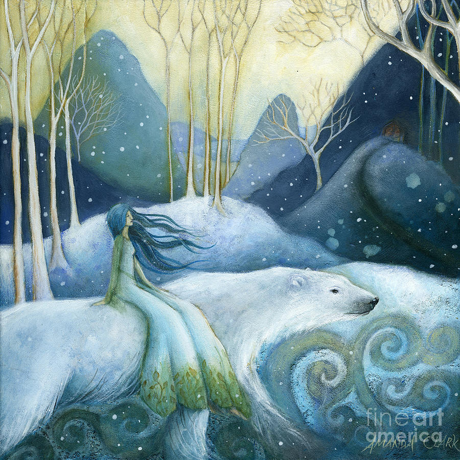 East of the Sun, West of the Moon Painting by Amanda Clark