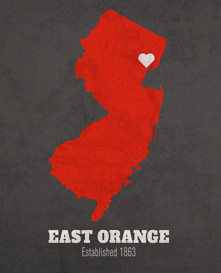 East Orange New Jersey City Map Founded 1863 Rutgers University Color