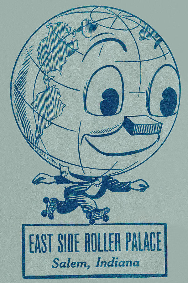Vintage Drawing - East Side Roller Palace by Vintage Roller Skating Posters