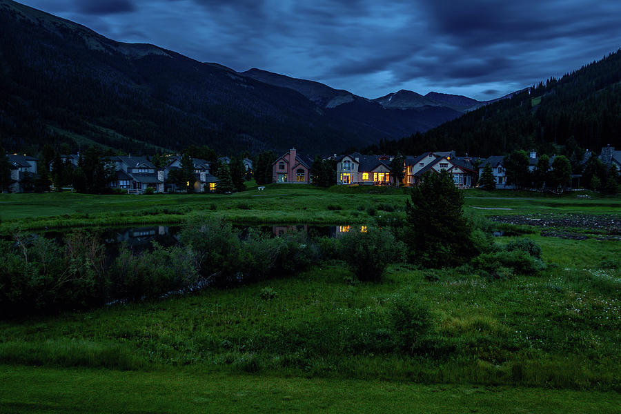 East Village, Copper Mountain, Colorado at Night Photograph by Jeanette Fellows