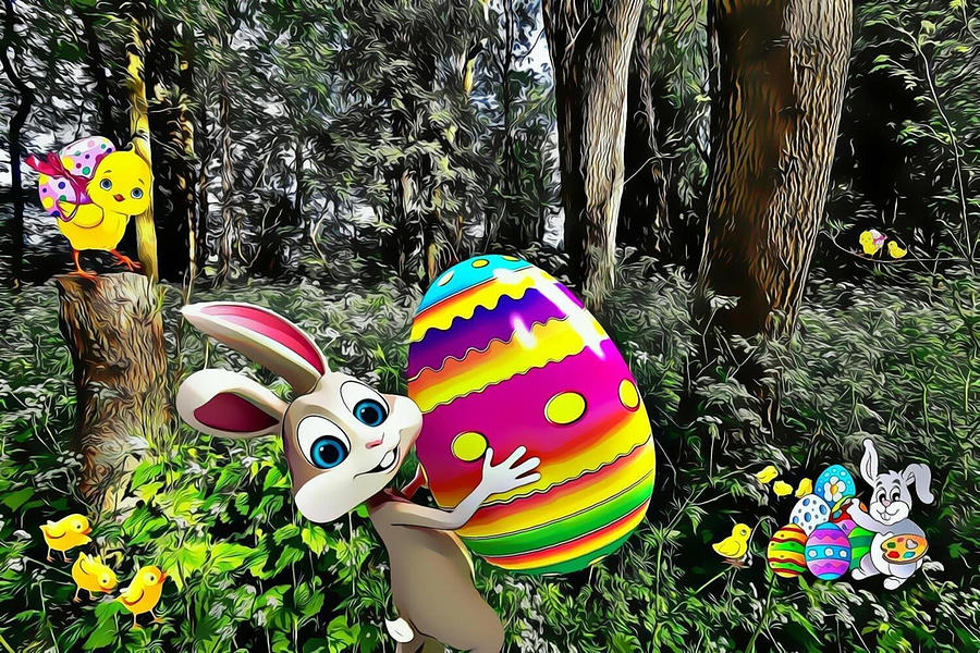 Easter at Harlow Town Park Digital Art by LGP Imagery