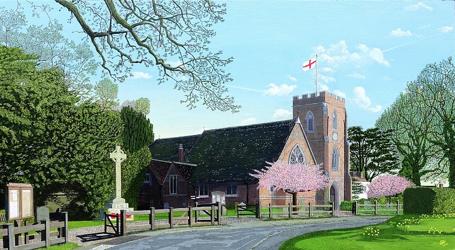 Easter at St.John the Baptist, Windlesham Painting by Sam Hall Easter at St.John the Baptist, Windlesham Painting by Sam Hall