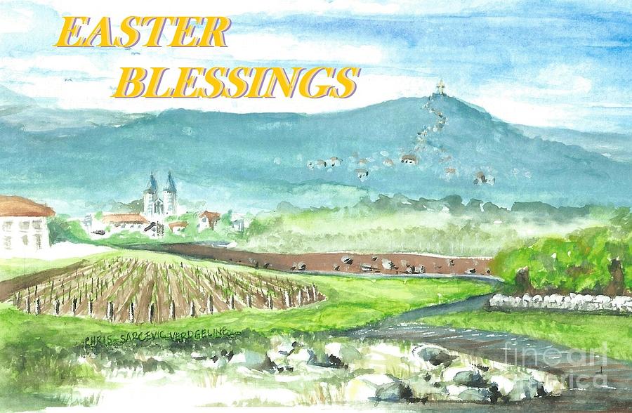EASTER BLESSINGS Medjugorje Painting by Christina Verdgeline