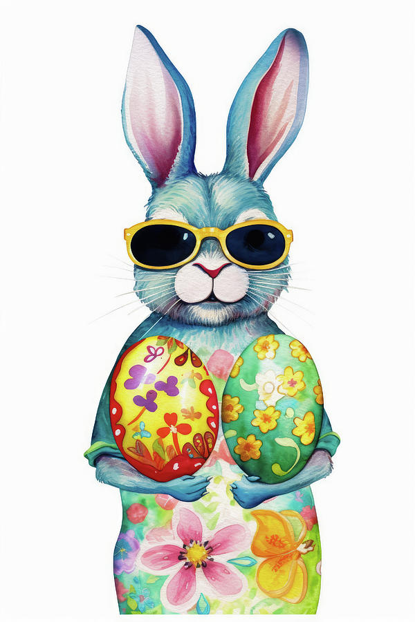 Easter Bunny 08 Sunglasses Digital Art by Matthias Hauser