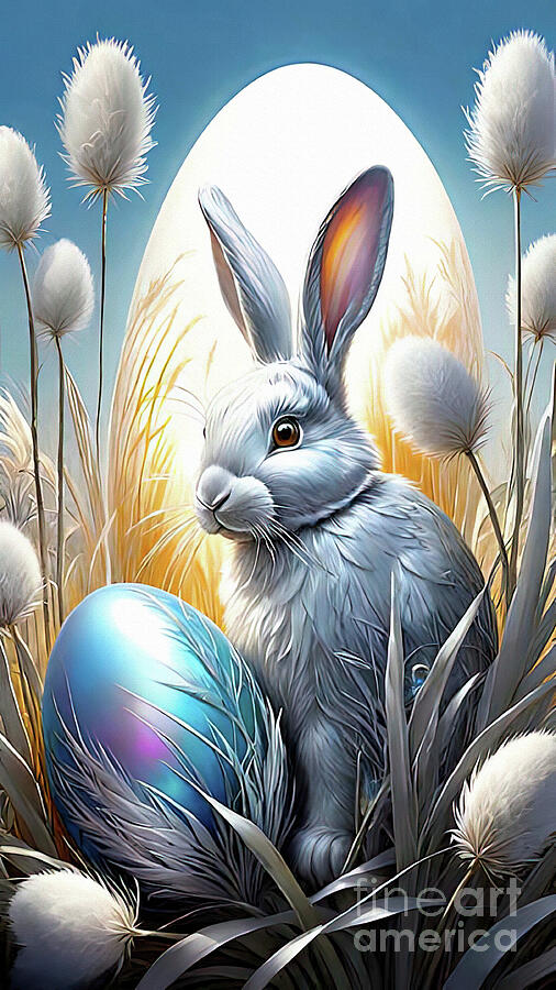 Easter Bunny and Eggs  1 Digital Art by Elaine Manley