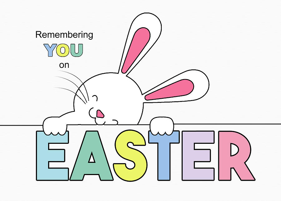Easter Bunny and Sweet Pastel Color Palette Digital Art by Doreen Erhardt