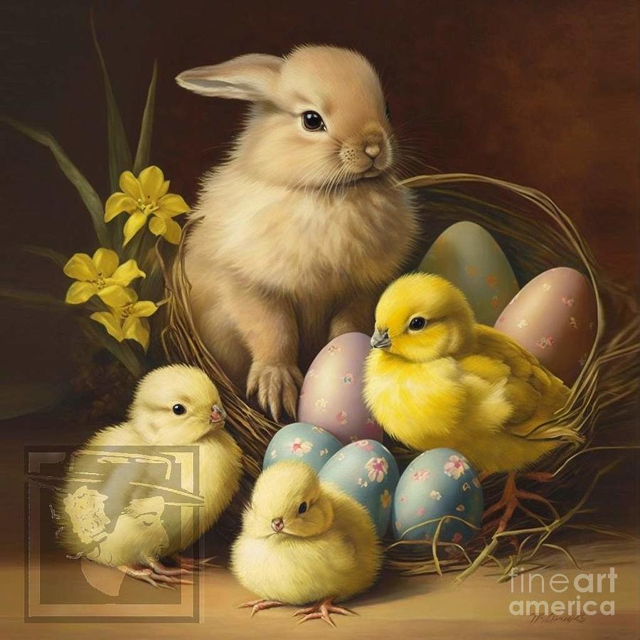 Easter Bunny Baskets  Digital Art by P Dwain Morris