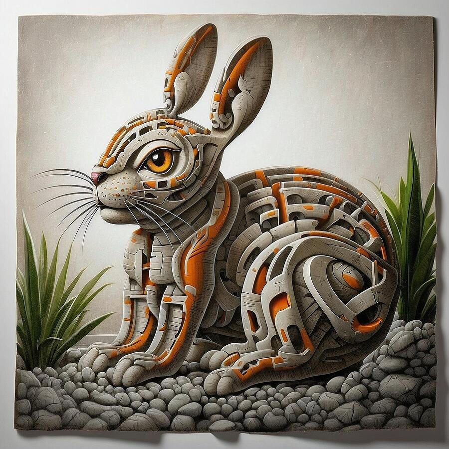 Nature Digital Art - Easter bunny by Black Papaver