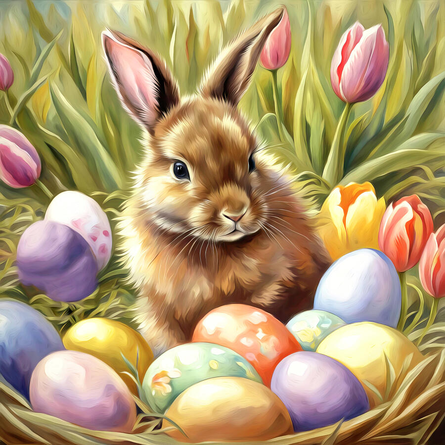 Easter Bunny Digital Art by Donna Kennedy