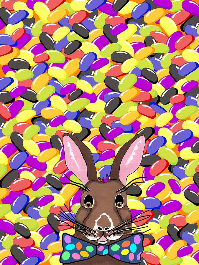 Easter Bunny Jelly Beans Mixed Media By Kathleen Sartoris Fine Art America