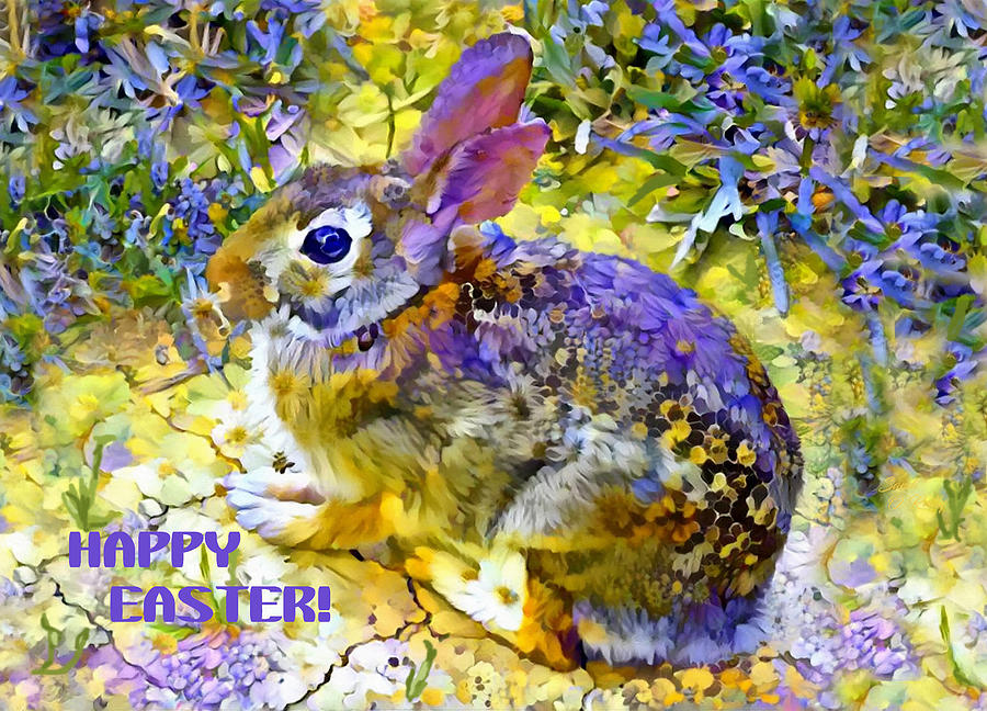Easter Bunny Painted Digitally Photograph by Sandi OReilly