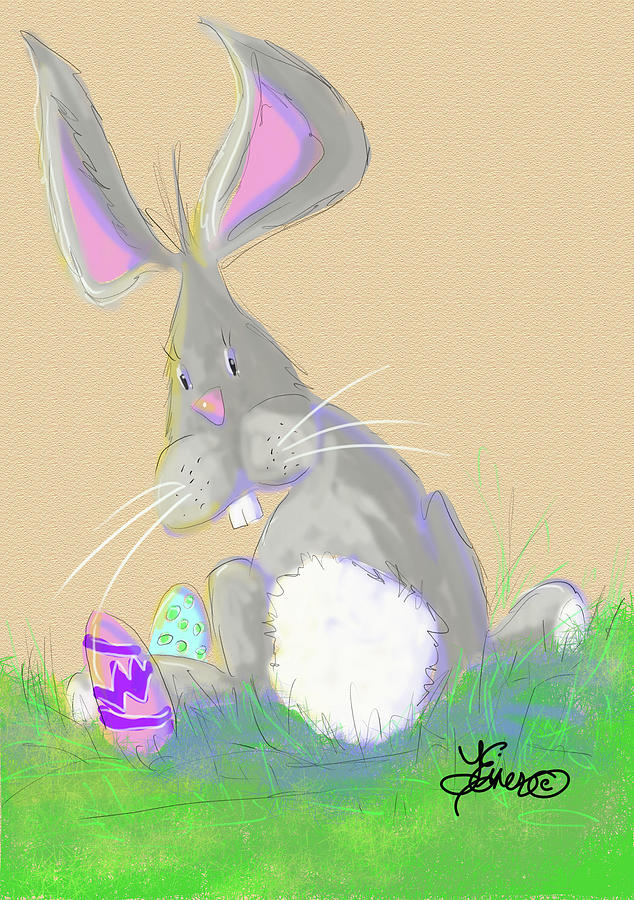 Easter Bunny Digital Art by Terri Einer