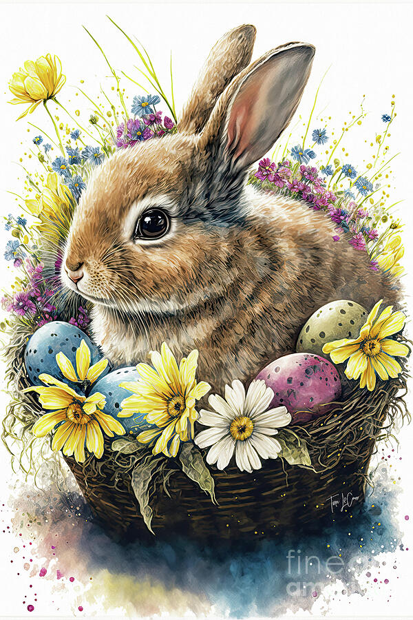 Easter Bunny Painting by Tina LeCour