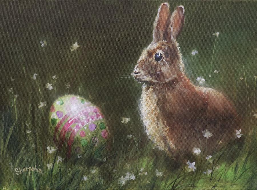 Easter Bunny Painting by Tom Shropshire