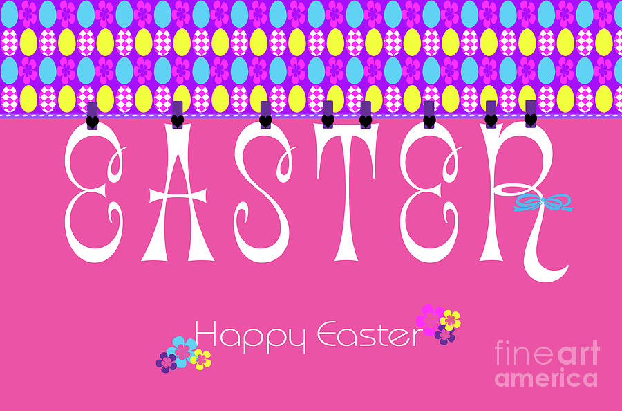 Easter Bunting Wallpaper  Photograph by Milleflore Images