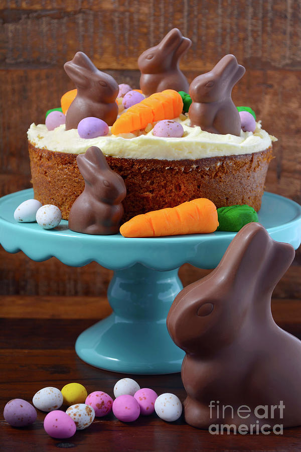 Easter Carrot Cake  Photograph by Milleflore Images