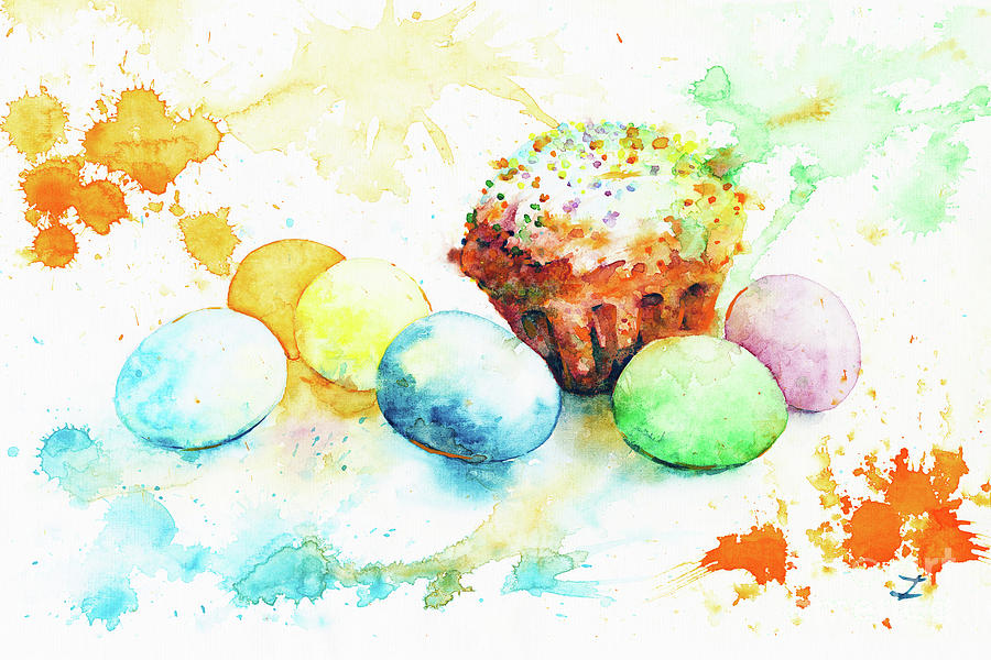 Easter Colors Painting by Zaira Dzhaubaeva