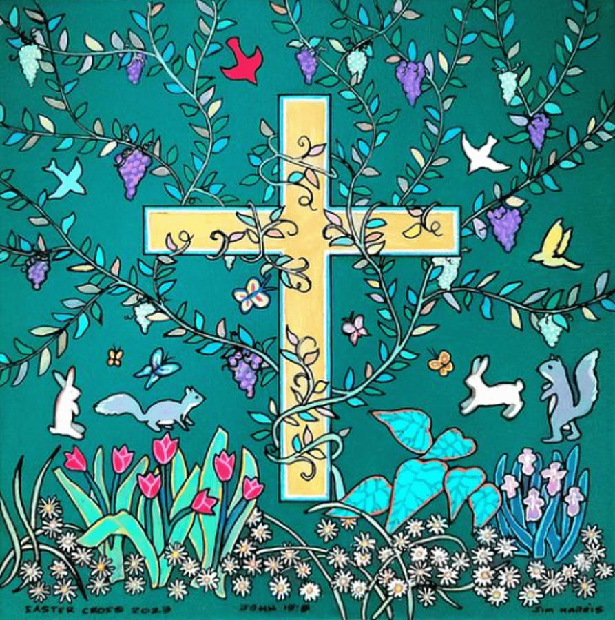 Easter Cross Painting by Jim Harris