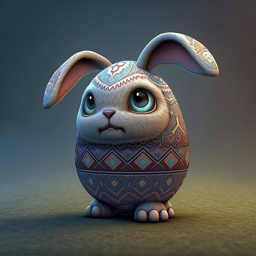 Easter Egg Bunny Digital Art by Jim Vallee