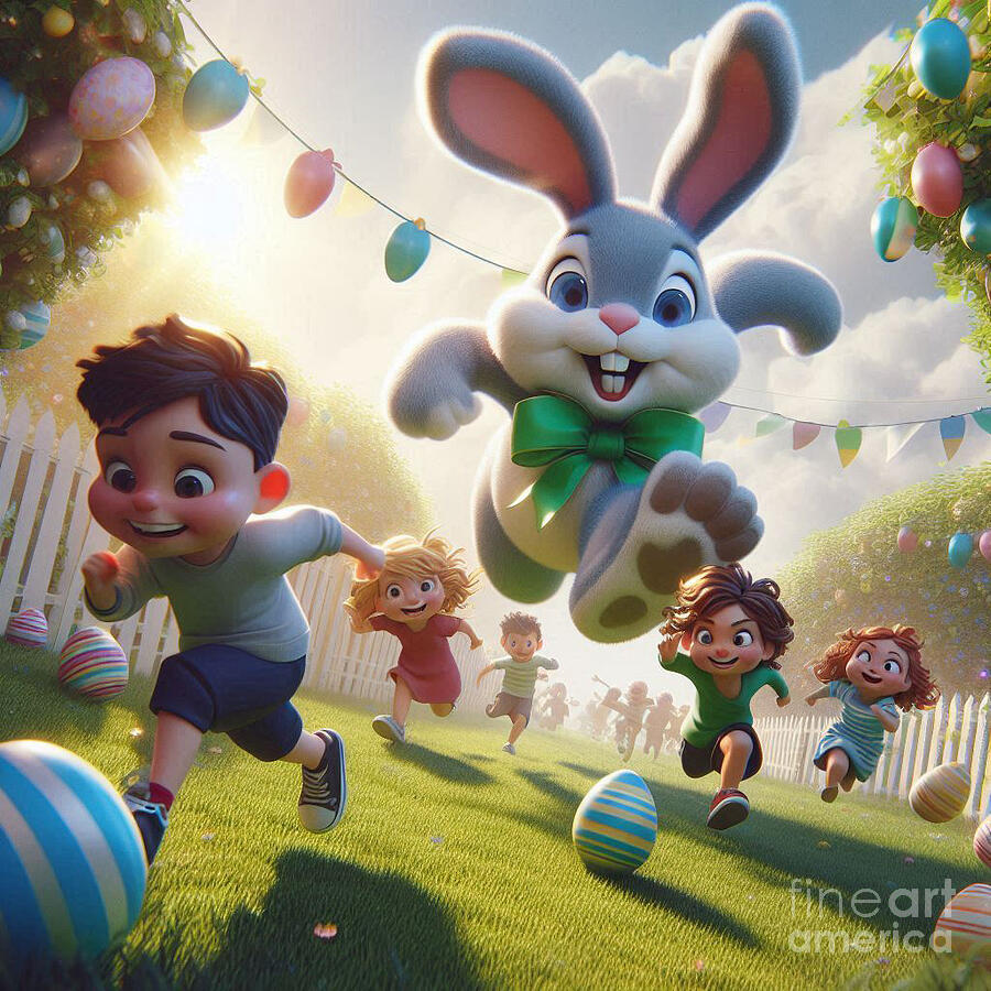 Easter Egg Hunt #3 Digital Art by Steve Mitchell Easter Egg Hunt #3 Digital Art by Steve Mitchell