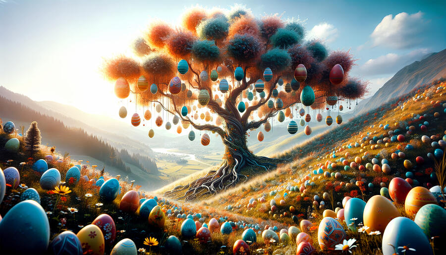 Fantasy Digital Art - Easter Egg Meadow by Andy Gambino
