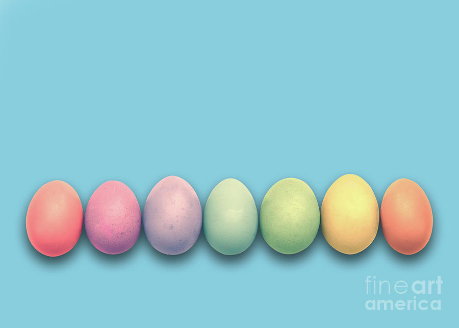 Easter Photograph - Easter eggs, blue by Delphimages Photo Creations