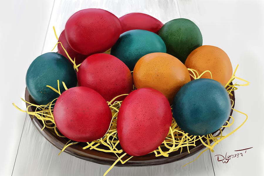 Easter Eggs Video Painting Digital Art by David Luebbert