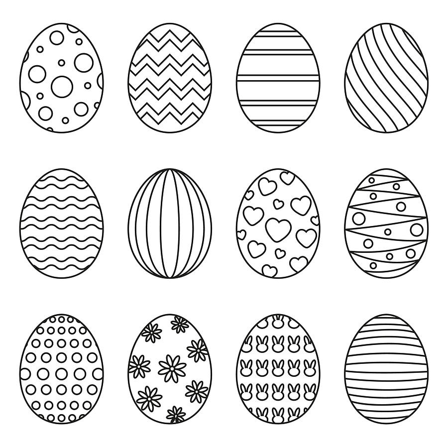 Easter eggs Drawing by Et-artworks