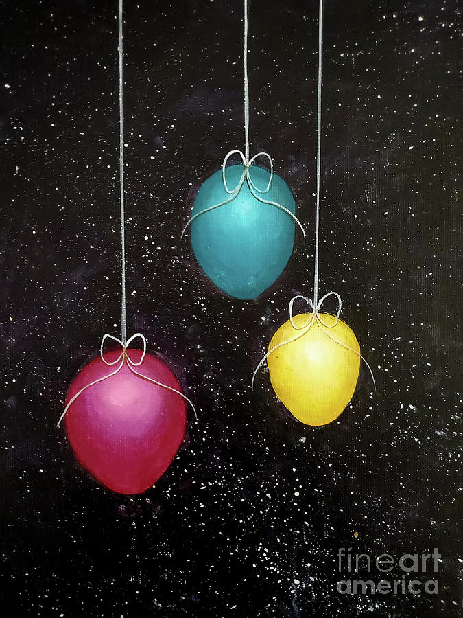 Easter Eggs in Space Painting by Zan Savage