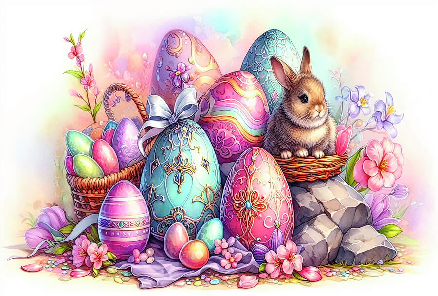 Easter Digital Art - Easter Eggy by Phil Sampson