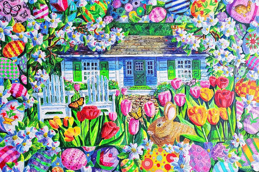 Easter Garden Painting by Diane Phalen