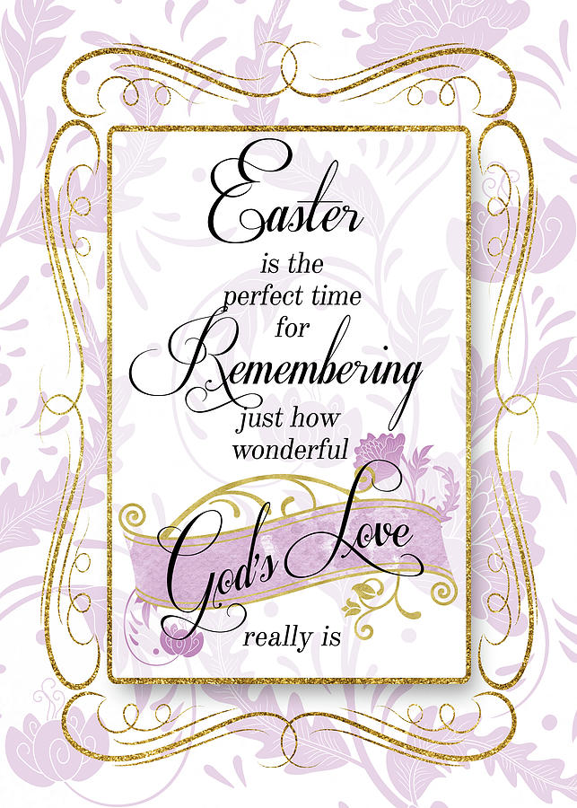 Easter How Wonderful Gods Love Really is Lavender and Gold  Digital Art by Doreen Erhardt