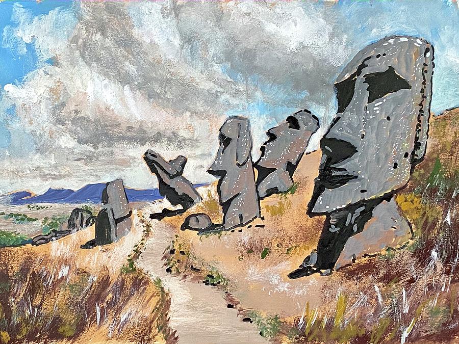 Easter Island Painting by Masha Batkova