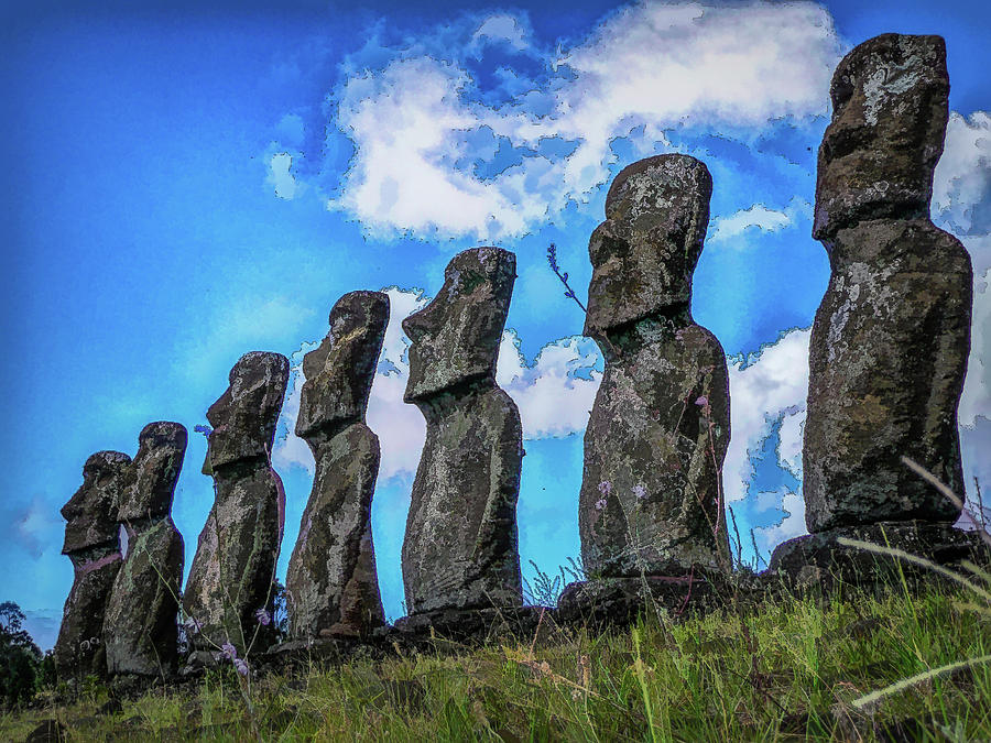 Easter Island Moai Digital Art by Irene Isaacson Fine Art America