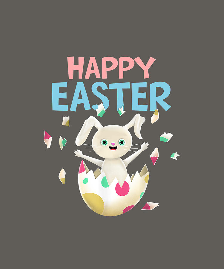 Adult T-Shirt XL Cute Funny Easter Bunny Rabbit with Easter Basket and Eggs Holidays ts_309120 3dRose All Smiles Art