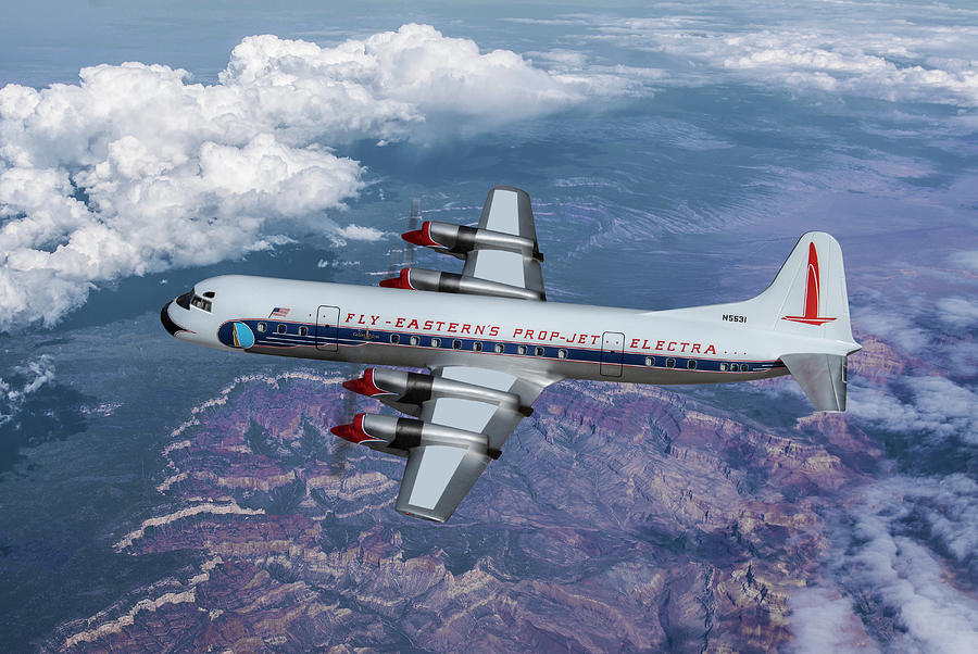 Eastern Airlines Lockheed Electra Digital Art by Erik Simonsen