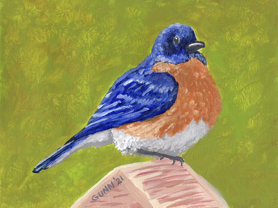Eastern Bluebird Painting by Katrina Gunn