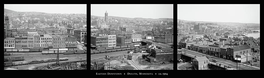 Eastern Downtown Duluth 1904 Triptych Photograph by Zenith City Press