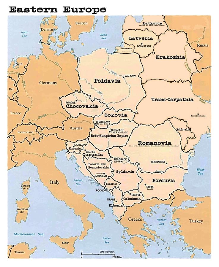 Eastern Europe Map Poster Digital Art by Joshua Williams - Fine Art America