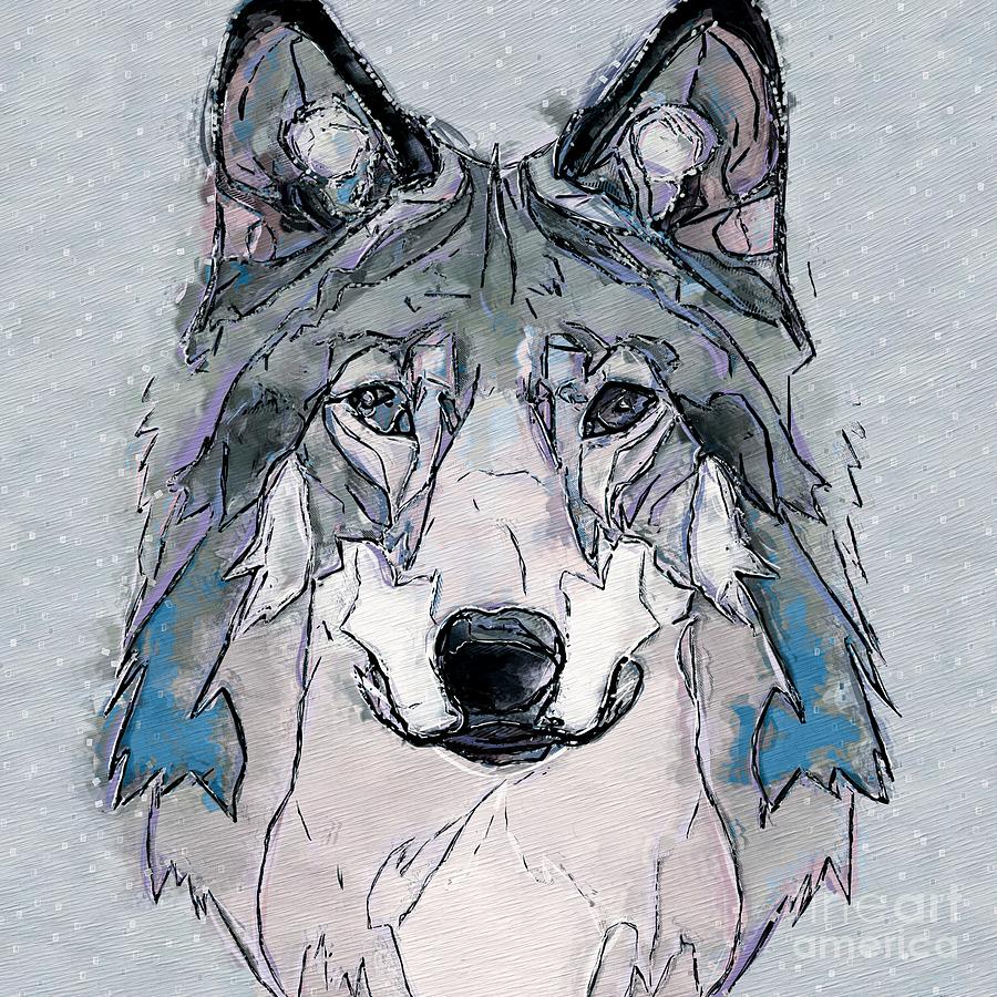 Eastern Timber Wolf - Abstract Portrait 1 Digital Art by Philip Preston