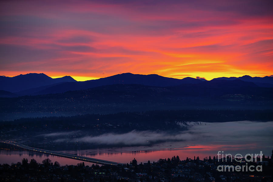 Seattle Photograph - Eastside Mercer Island Sunrise by Mike Reid