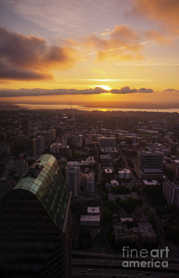 Eastside Sunrise Over Capitol Hill Seattle Photograph